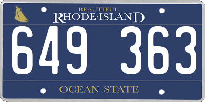 RI license plate 649363