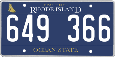 RI license plate 649366