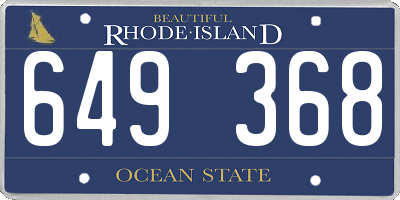 RI license plate 649368