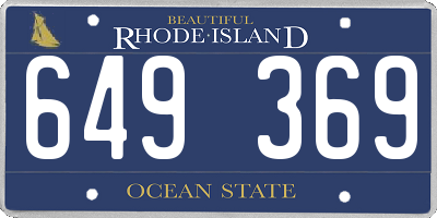 RI license plate 649369