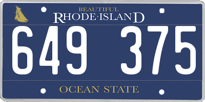RI license plate 649375