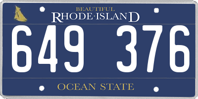 RI license plate 649376