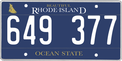 RI license plate 649377