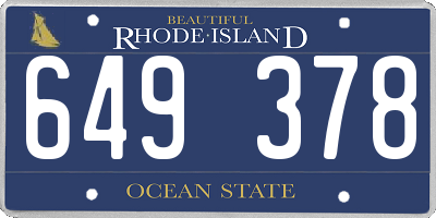 RI license plate 649378