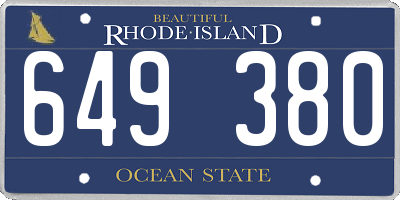 RI license plate 649380