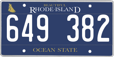 RI license plate 649382