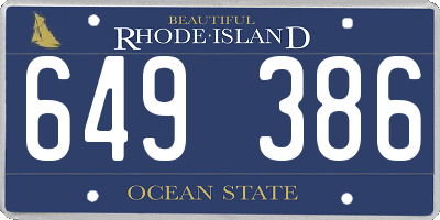 RI license plate 649386