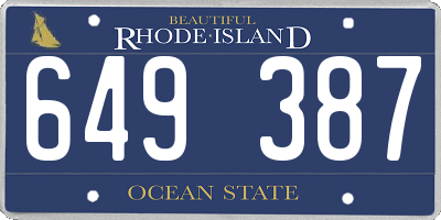 RI license plate 649387