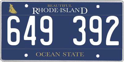 RI license plate 649392
