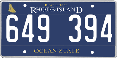 RI license plate 649394