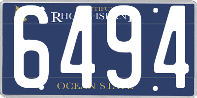 RI license plate 6494