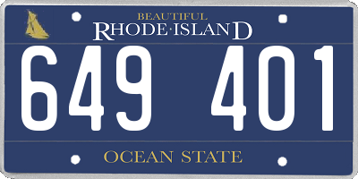 RI license plate 649401