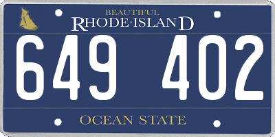 RI license plate 649402