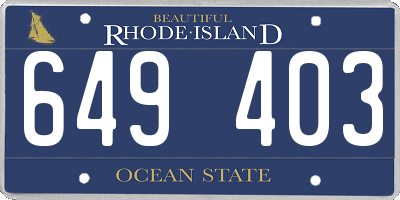 RI license plate 649403