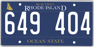 RI license plate 649404