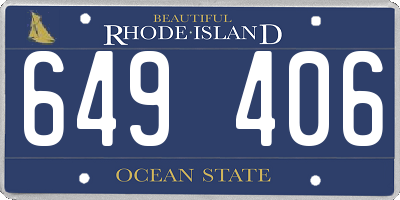 RI license plate 649406