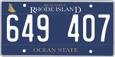 RI license plate 649407
