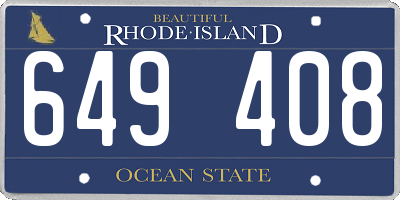 RI license plate 649408