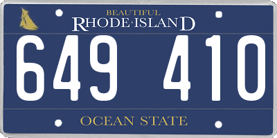 RI license plate 649410