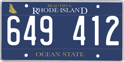 RI license plate 649412