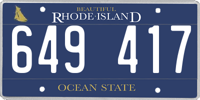 RI license plate 649417