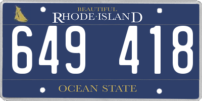 RI license plate 649418