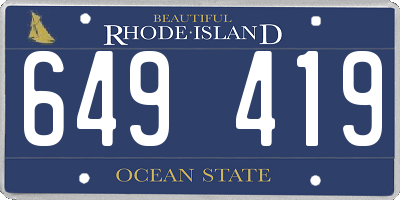 RI license plate 649419