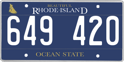 RI license plate 649420