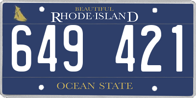 RI license plate 649421
