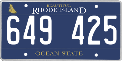 RI license plate 649425