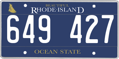 RI license plate 649427