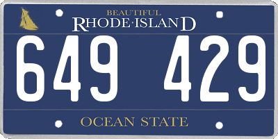 RI license plate 649429