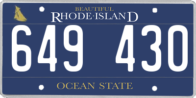 RI license plate 649430