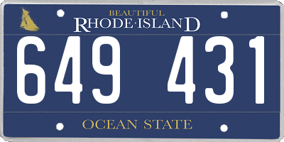RI license plate 649431