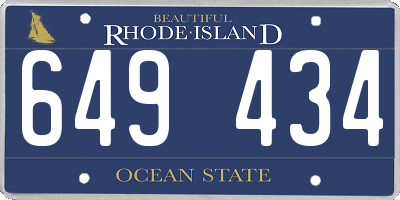 RI license plate 649434