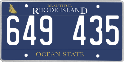 RI license plate 649435