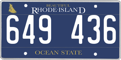 RI license plate 649436