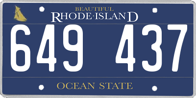 RI license plate 649437