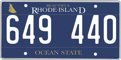 RI license plate 649440