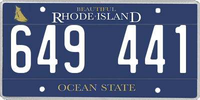RI license plate 649441