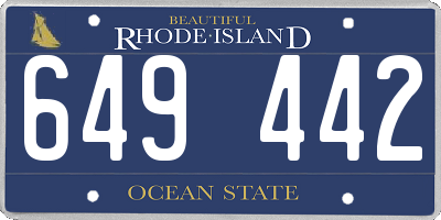 RI license plate 649442