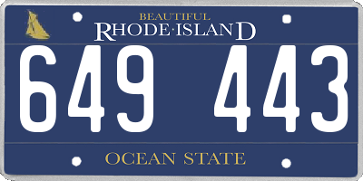 RI license plate 649443