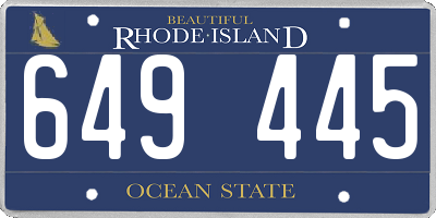 RI license plate 649445