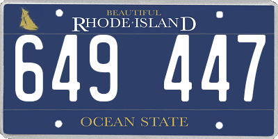 RI license plate 649447
