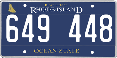 RI license plate 649448