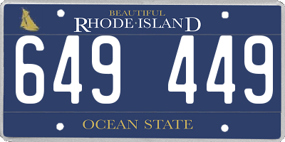 RI license plate 649449
