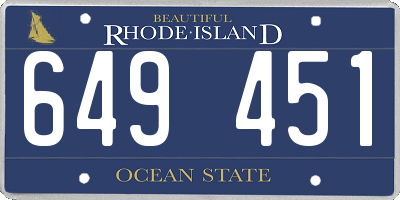 RI license plate 649451