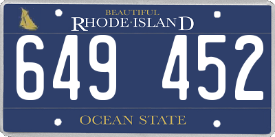 RI license plate 649452