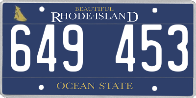 RI license plate 649453