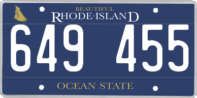 RI license plate 649455